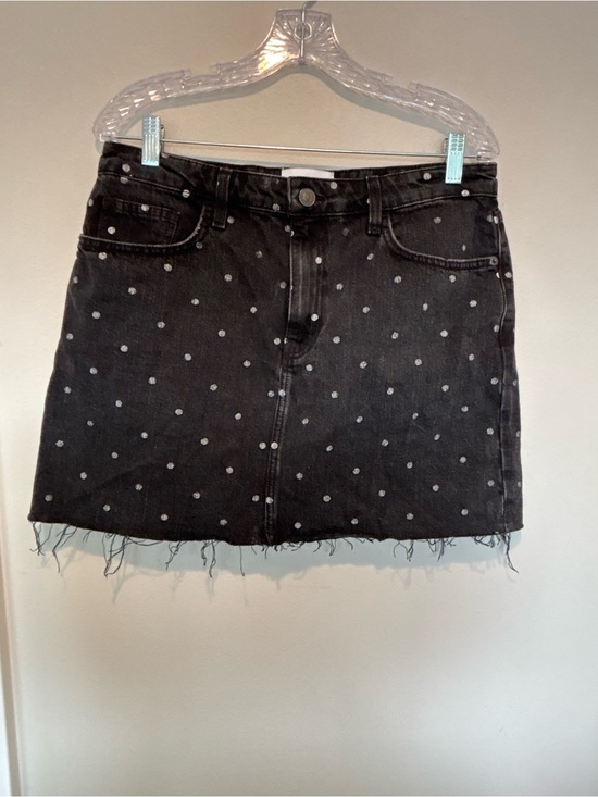 Current/Elliott Dresses & Skirts - NWT Current/Elliott Black Denim Mini Skirt with White Polka Dots 32